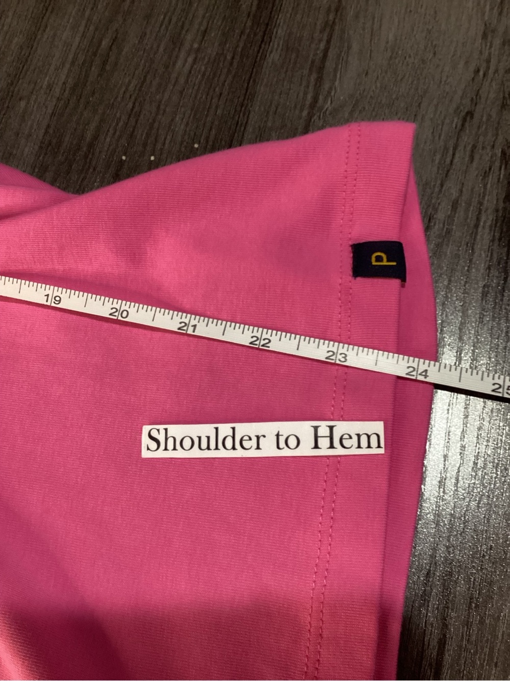 NWT SIZE XXL PIOMBO Pink Tee with Navy Contrast Trim - Picture 5 of 8